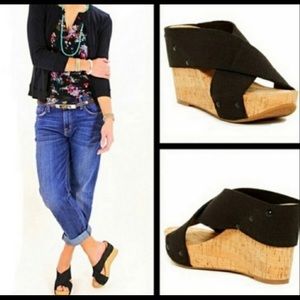Lucky Brand Miller2 Slide Cork Wedge Sandals